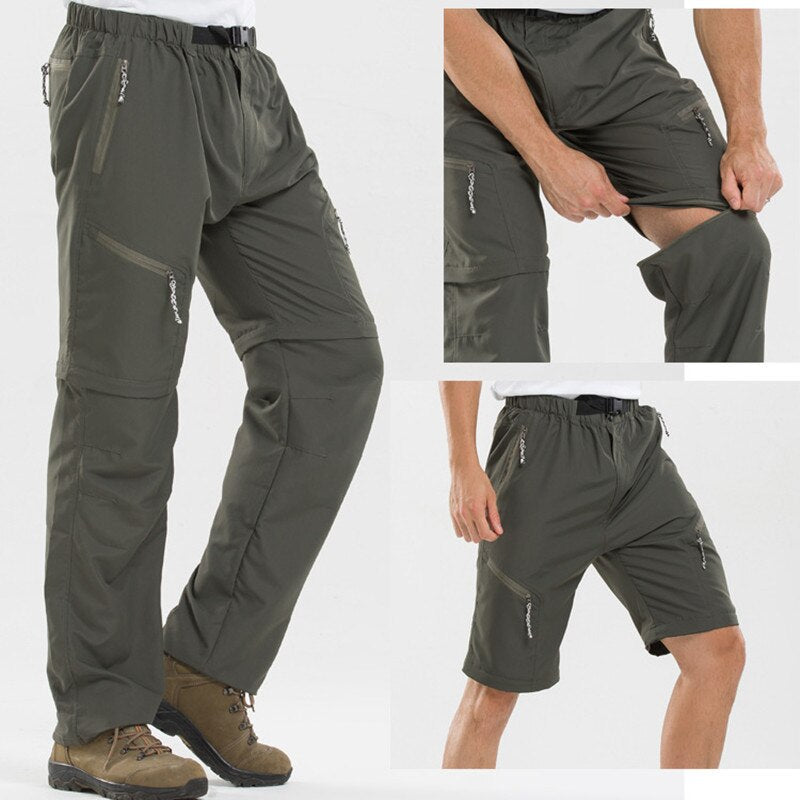 Fergus - Zip-Off Outdoor Pants | Convertible Adventure Trousers-Army Green-M-State of Style