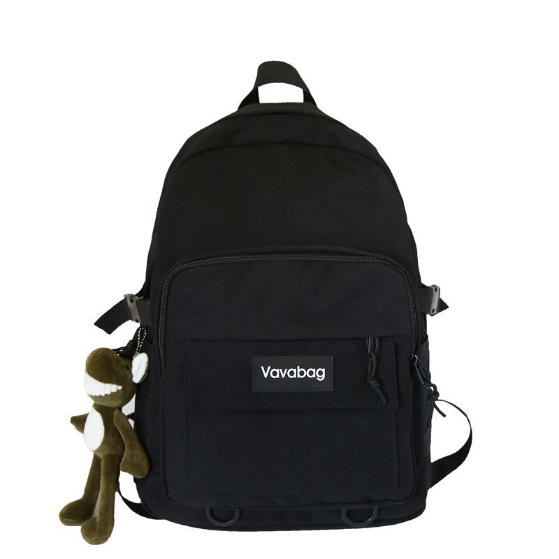 FessBag | Stylish & Functional Women's Backpack-Black-With Frog Pendant-State of Style
