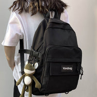 FessBag | Stylish & Functional Women's Backpack-Black-With Frog Pendant-State of Style