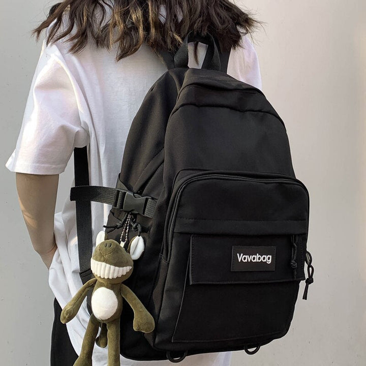 FessBag | Stylish & Functional Women's Backpack-Black-With Frog Pendant-State of Style