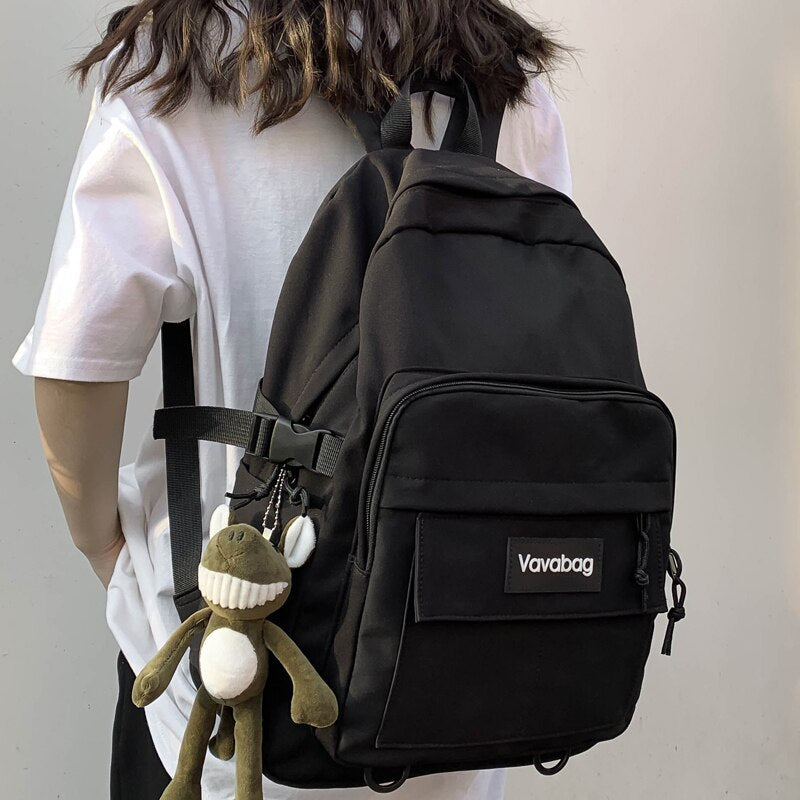 FessBag | Stylish & Functional Women's Backpack-Black-With Frog Pendant-State of Style