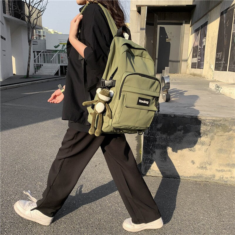 FessBag | Stylish & Functional Women's Backpack-Black-With Frog Pendant-State of Style