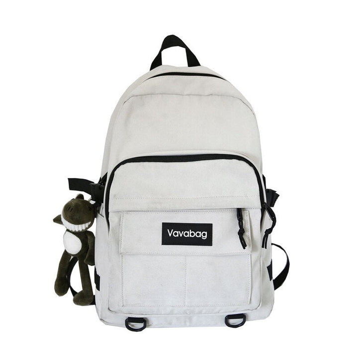 FessBag | Stylish & Functional Women's Backpack-White-With Frog Pendant-State of Style