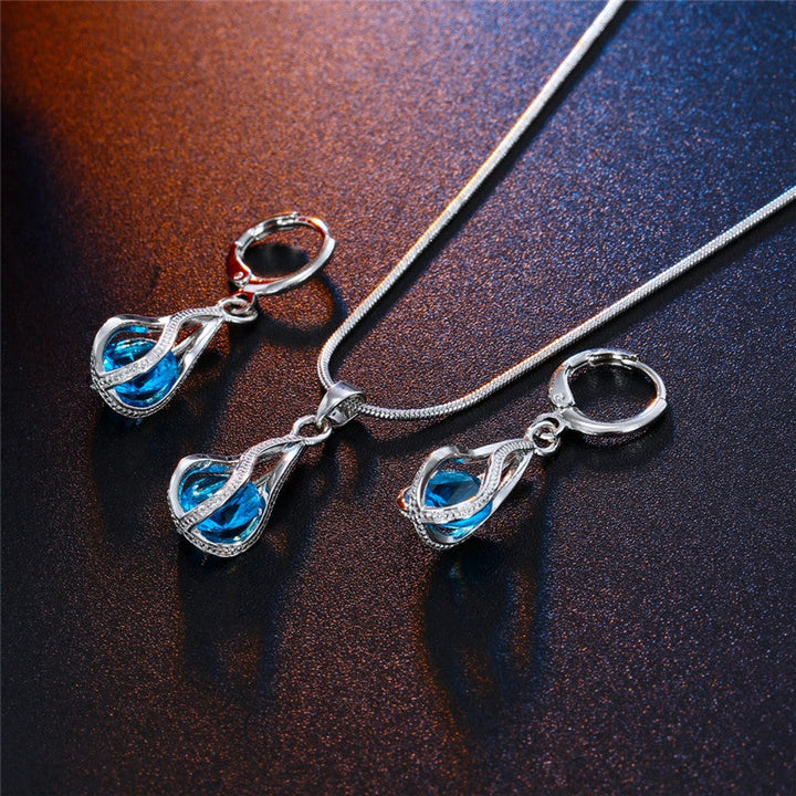 Festive Christmas Earrings | Holiday-Themed Jewellery Set-Oceanic Blue-State of Style