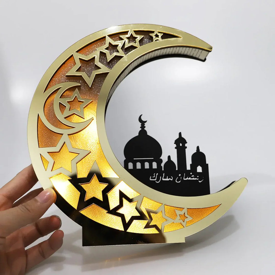 Festive Moon-Shaped LED Lamp - LunarShine-State of Style