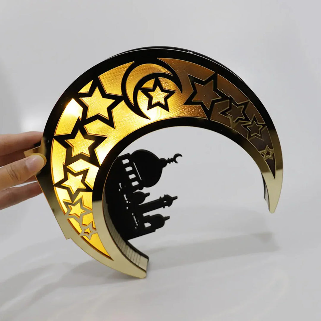 Festive Moon-Shaped LED Lamp - LunarShine-State of Style