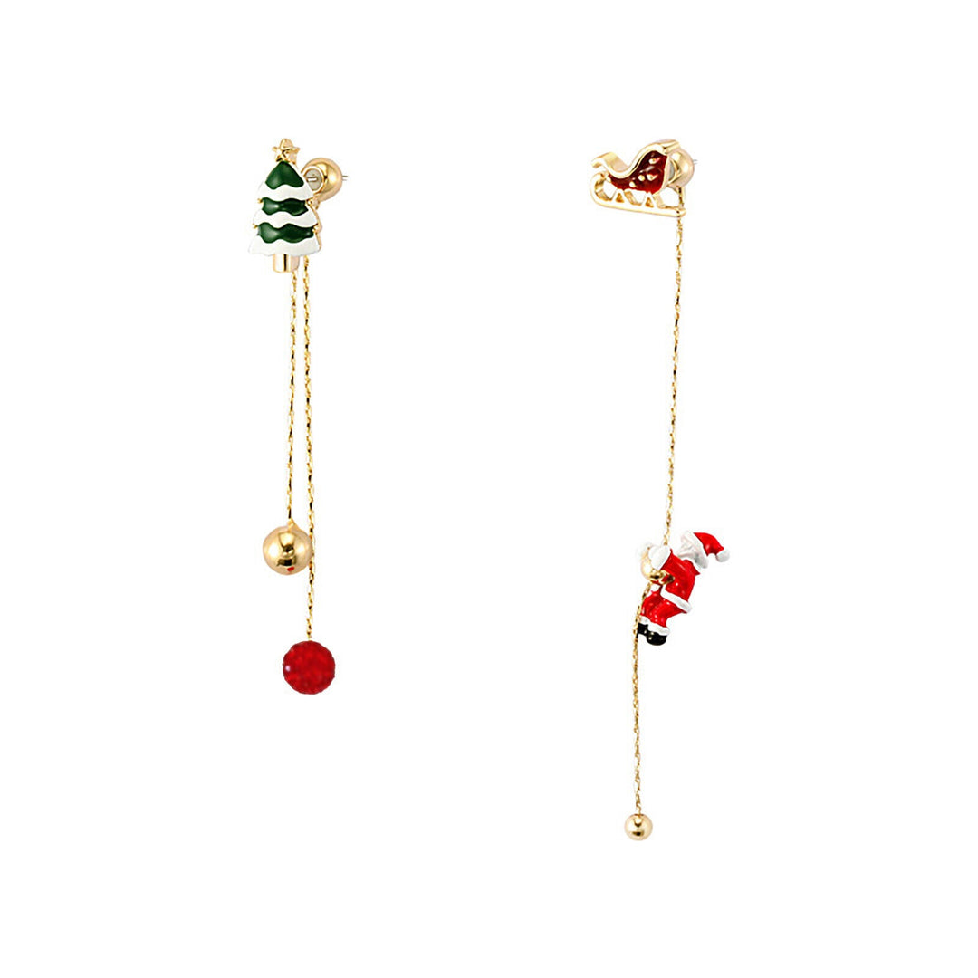 Festive Santa Tassel Earrings | Long Christmas Dangle Jewellery-CHRISTMAS TREE-State of Style