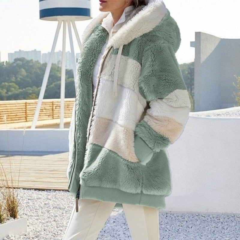 Fibi Plush Cardigan with Hood | Warm, Soft & Stylish for Winter-Mint Green-S-State of Style
