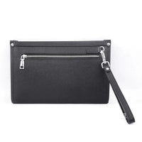 Men's Genuine Leather Business Clutch with Fingerprint Lock – Black