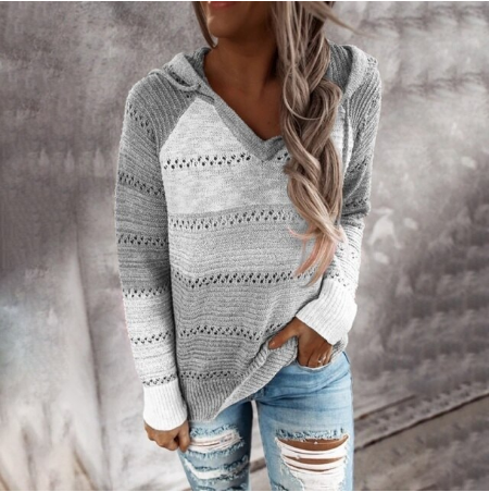 Fiona Stripe Sweater | Classic & Stylish Knitwear-Grey-S-State of Style