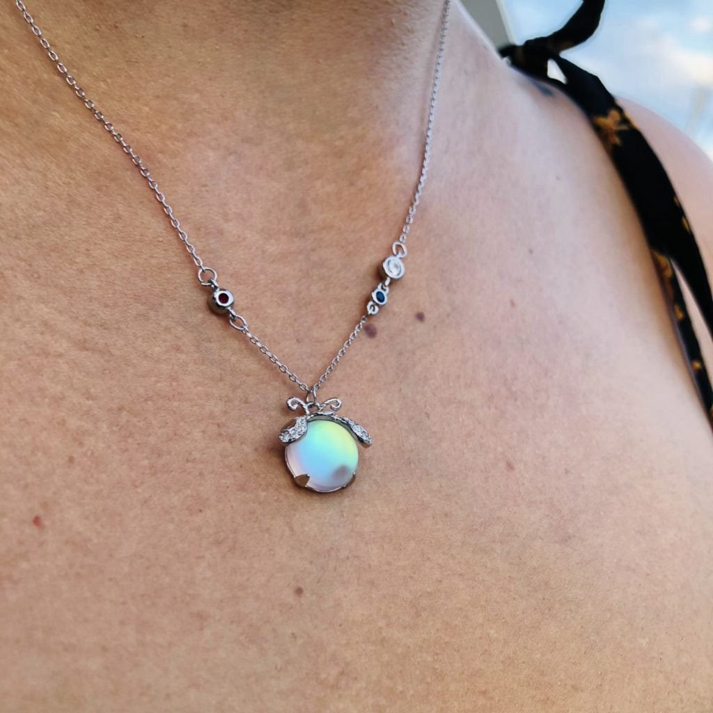 Charming Firefly Moonstone Necklace