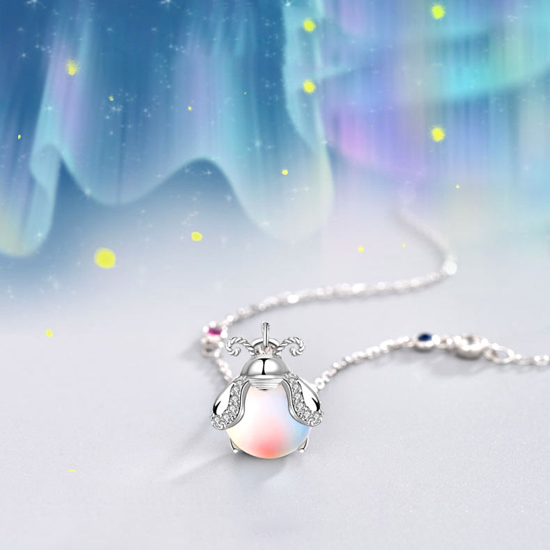 Charming Firefly Moonstone Necklace