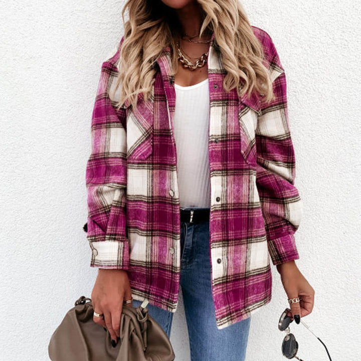 Flannel Jacket For Women | Stylish & Warm Outerwear-Red-S-State of Style
