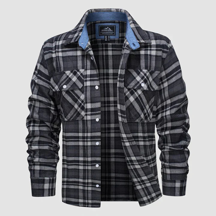 Flannel Lined Men's Shirt - Logan-Dark Grey-XS-State of Style