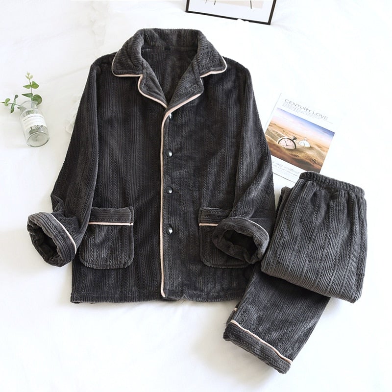 Flannel Pyjamas | Elegant & Comfortable Sleepwear-Black (Men's)-M-State of Style