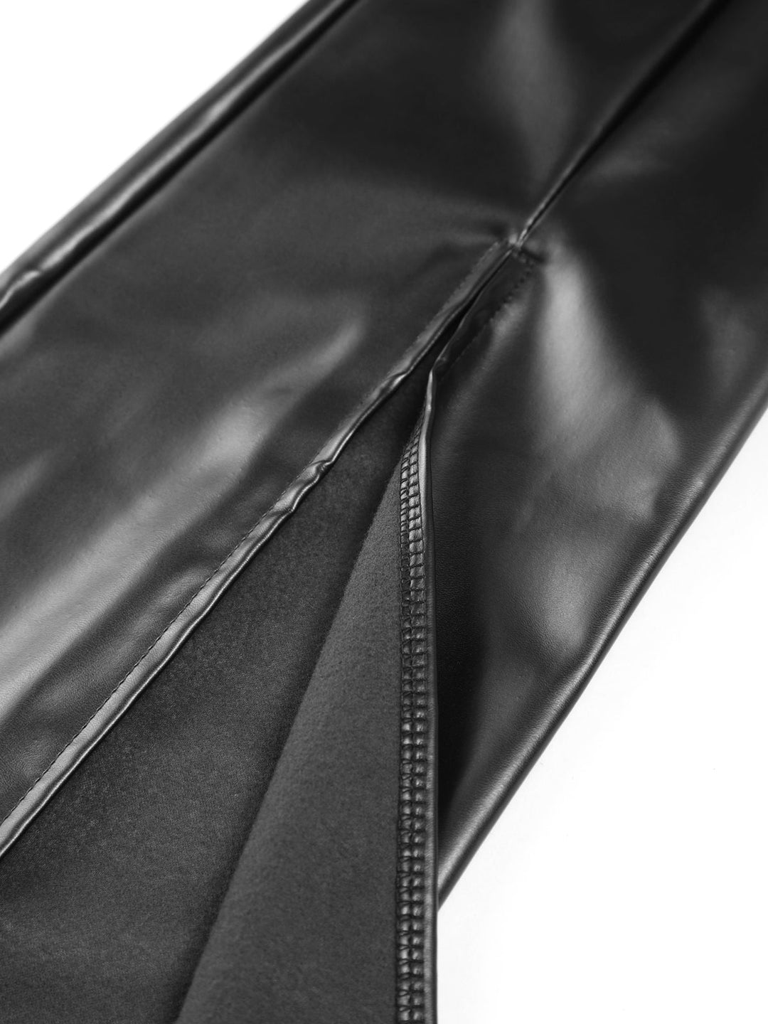 Flared Ladies Trousers in Imitation Leather - Sofia-Black-XS-State of Style