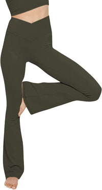 Flared Yoga Leggings - VFit-Olive green-2XS-State of Style