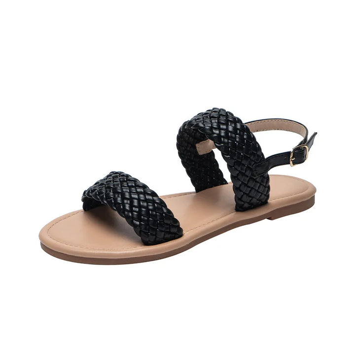 Flat Summer Sandals with Non-Slip Sole – Elina-Black-3-State of Style