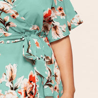 Flattering V-Neck Chiffon Tops for Curvy Women-Green-2XL-State of Style