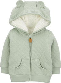 Fleece Baby Hoodie-Green-0-3 Months-State of Style