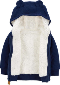Fleece Baby Hoodie-Grey-0-3 Months-State of Style