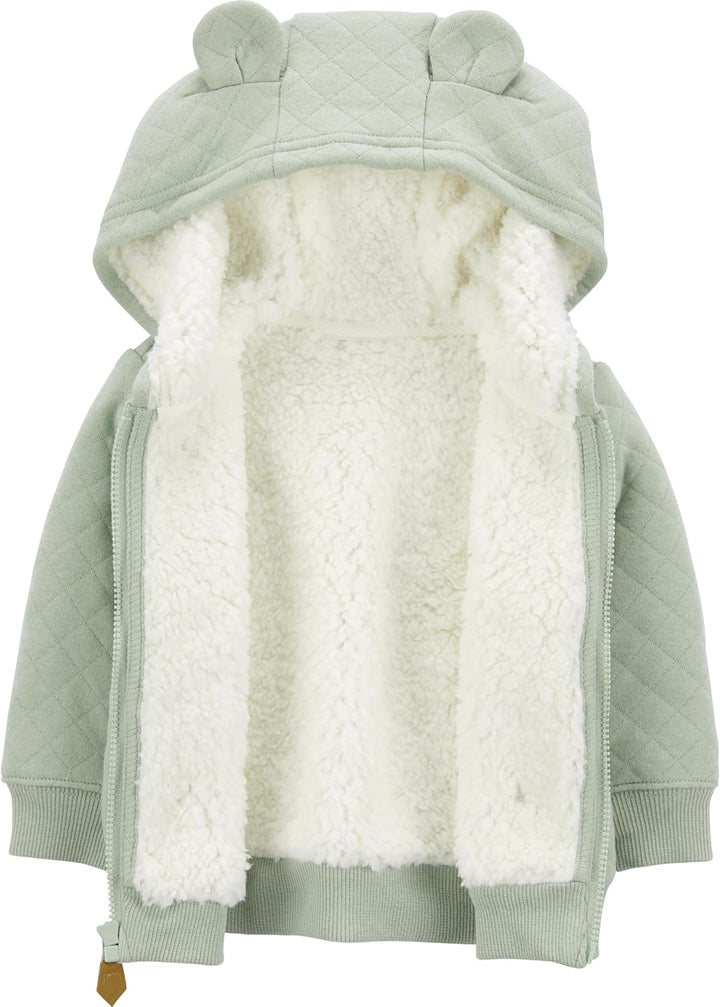 Fleece Baby Hoodie-Grey-0-3 Months-State of Style