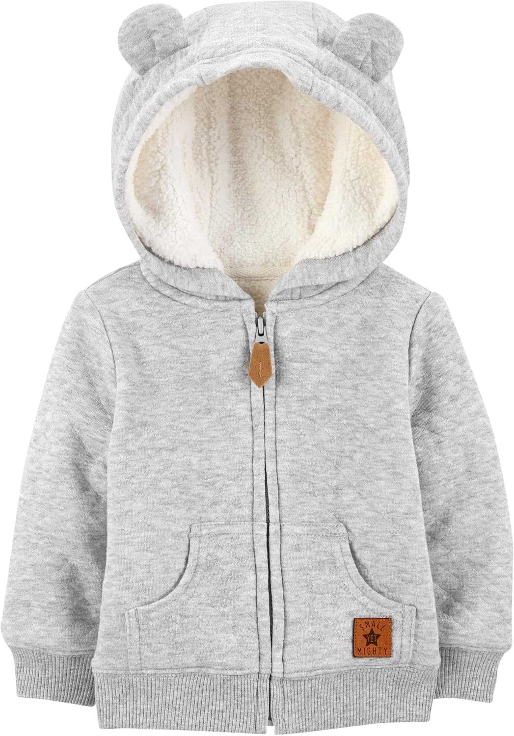 Fleece Baby Hoodie-Grey-0-3 Months-State of Style