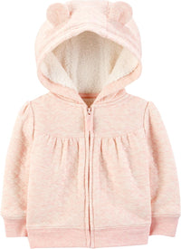 Fleece Baby Hoodie-Pink-0-3 Months-State of Style