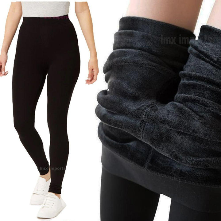 Fleece Leggings | Warm & Stylish Winter Wear-Black-State of Style