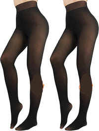 Fleece-lined Tights - Nova-Black + Black-XS-State of Style