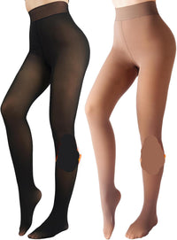 Fleece-lined Tights - Nova-Zwart + Bruin-XS-State of Style