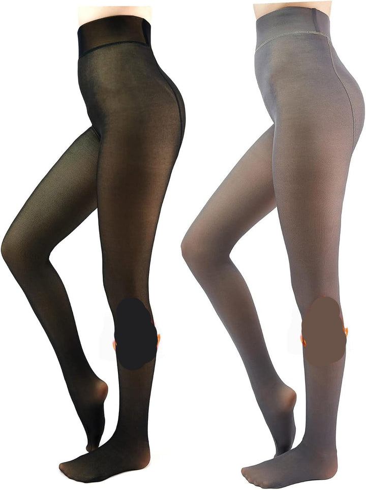 Fleece-lined Tights - Nova-Zwart + Grijs-XS-State of Style