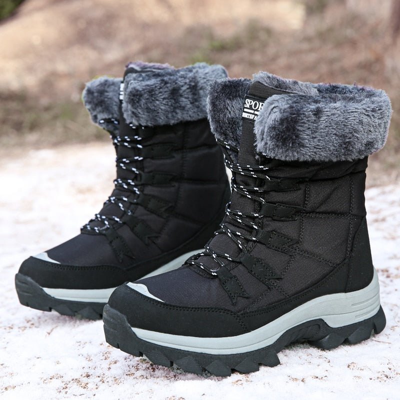 Fleece Lined Warm Snow Boots for Women - Eva-Grey-3.0-State of Style