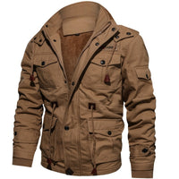 Fleece-lined Winter Coat for Men - Finn-Khaki-M-State of Style