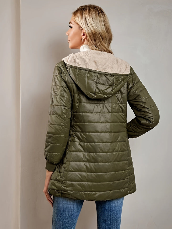 Fleece-Lined Women's Jacket with Zip - Eliza-Black-XS-State of Style