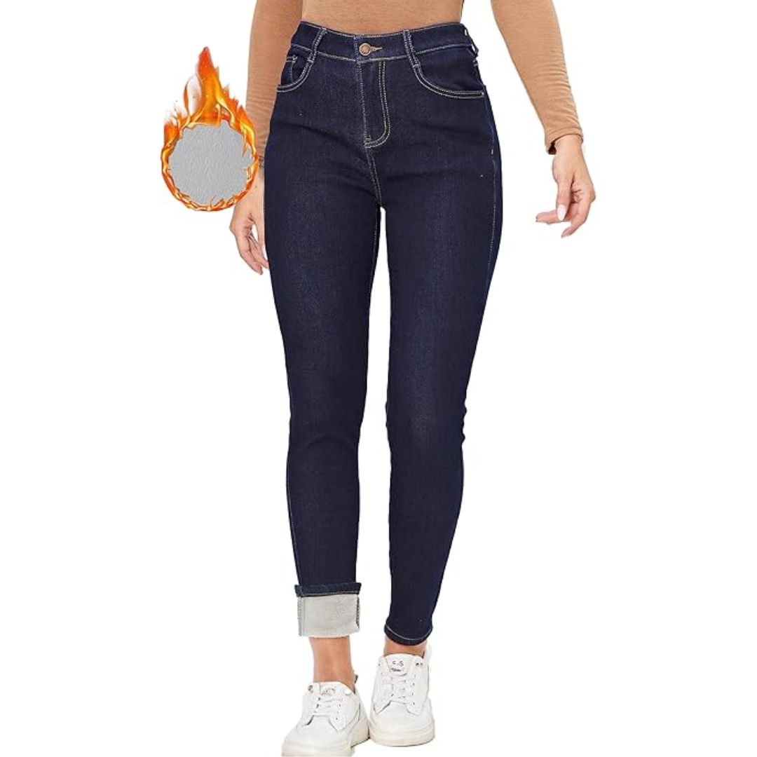 Fleece-Lined Women's Thermal Jeans - Hannah-Black-XS-State of Style