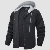 Fleece Men's Jacket with Hood - Nordic-Dark Grey-M-State of Style