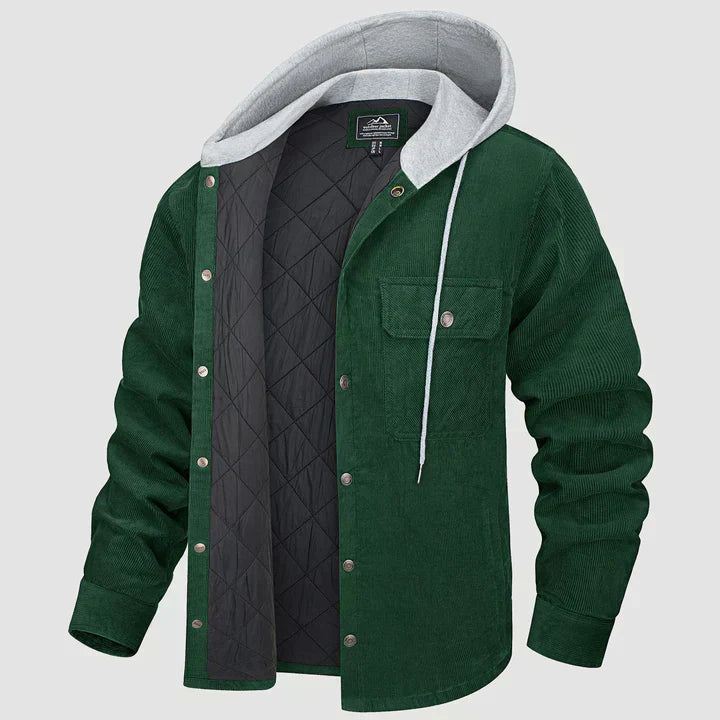Fleece Men's Jacket with Hood - Nordic-Green-M-State of Style