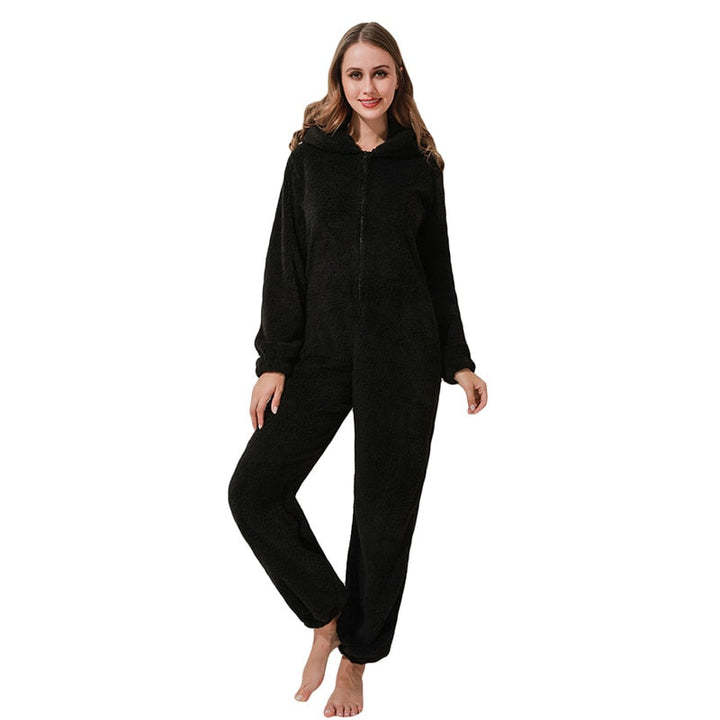 Fleece Overall with Ears | Cute, Cozy & Warm-Black-S-State of Style