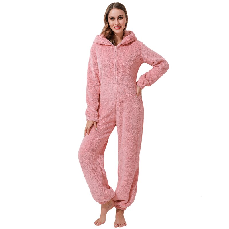 Fleece Overall with Ears | Cute, Cozy & Warm-Pink-S-State of Style