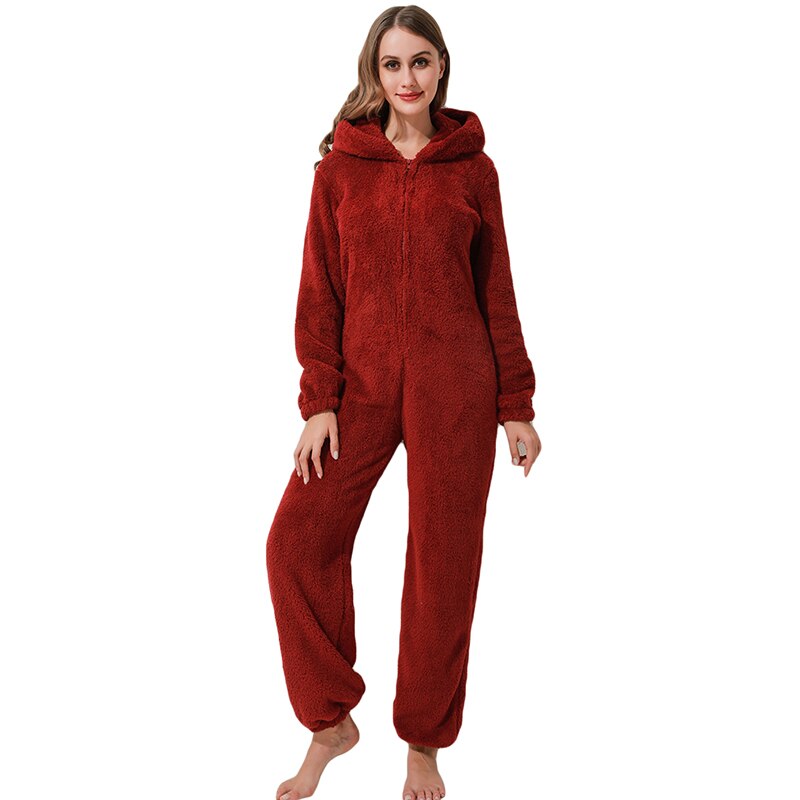 Fleece Overall with Ears | Cute, Cozy & Warm-Wine Red-S-State of Style