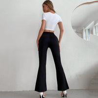 FleursPants | Stylish & Flattering Women's Flared Trousers-Black-S-State of Style