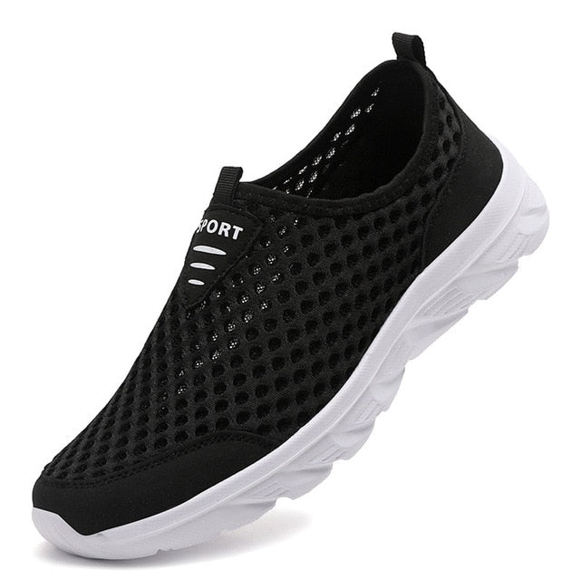 FlexAir Mesh | Orthopaedic Sneakers for Men without Laces-Black-5.0-State of Style