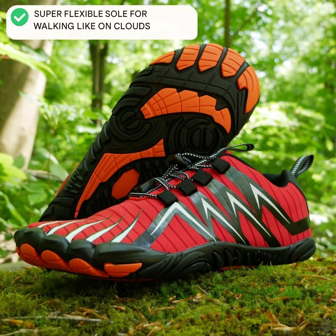 Flexible Barefoot Sneaker - Finn-Red-4-State of Style