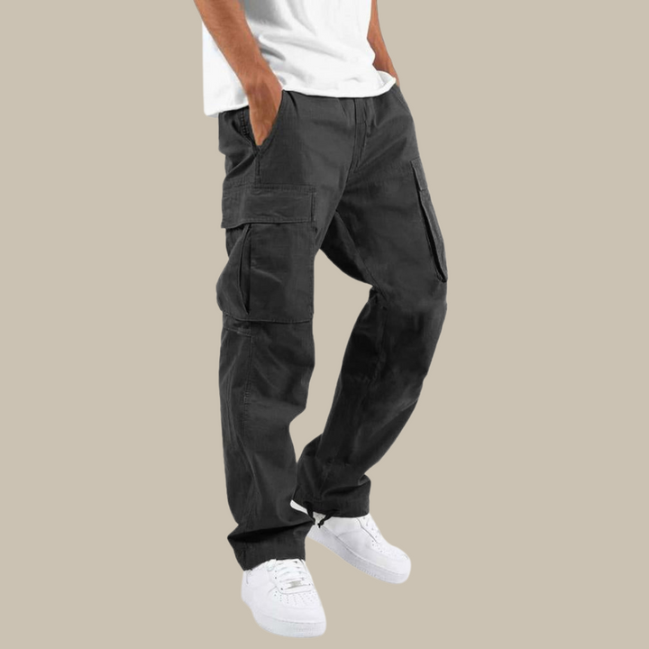 Flexible Cargo Trousers | Stretch Regular-Fit Men-Black-S-State of Style
