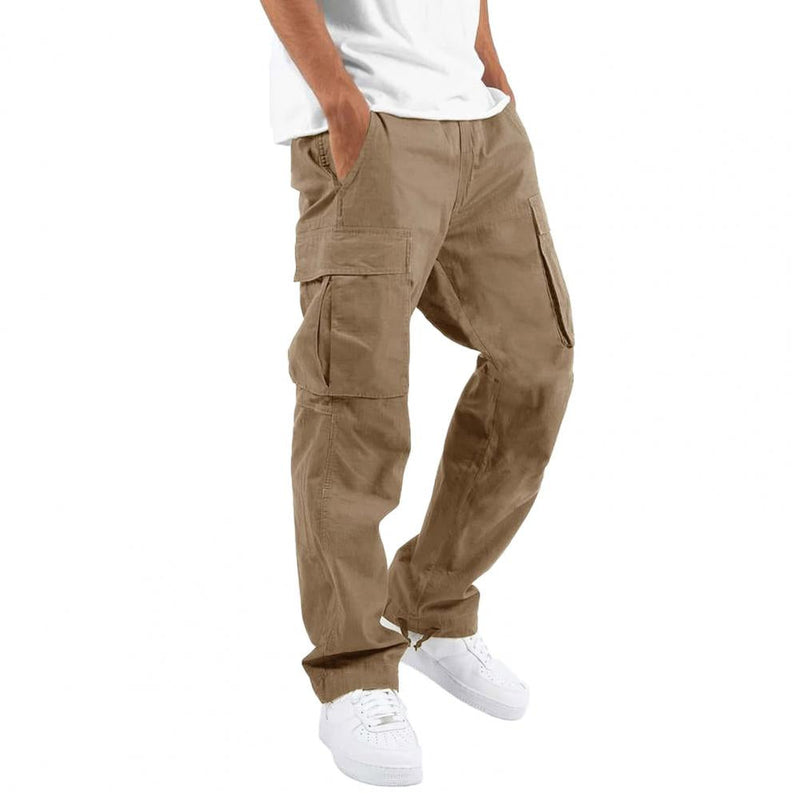 Flexible Cargo Trousers | Stretch Regular-Fit Men-Khaki-S-State of Style