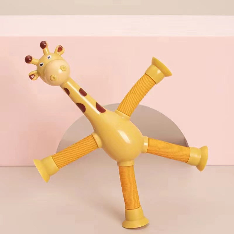 Flexible Giraffe Toy with Suction Cup - StretchyGiraffe-Pink-Without Lights-State of Style