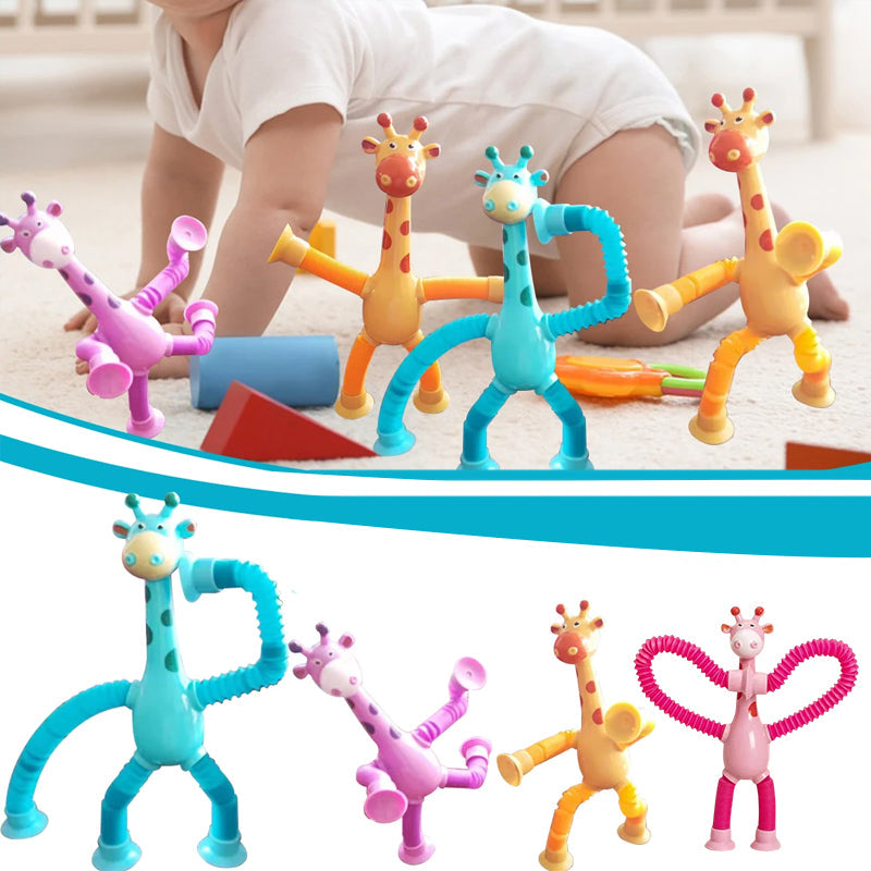 Flexible Giraffe Toy with Suction Cup - StretchyGiraffe-Pink-Without Lights-State of Style