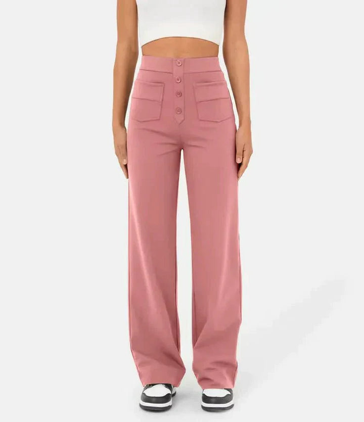 Flexible High-Waisted Pants - Luna-Pink-S (36)-State of Style