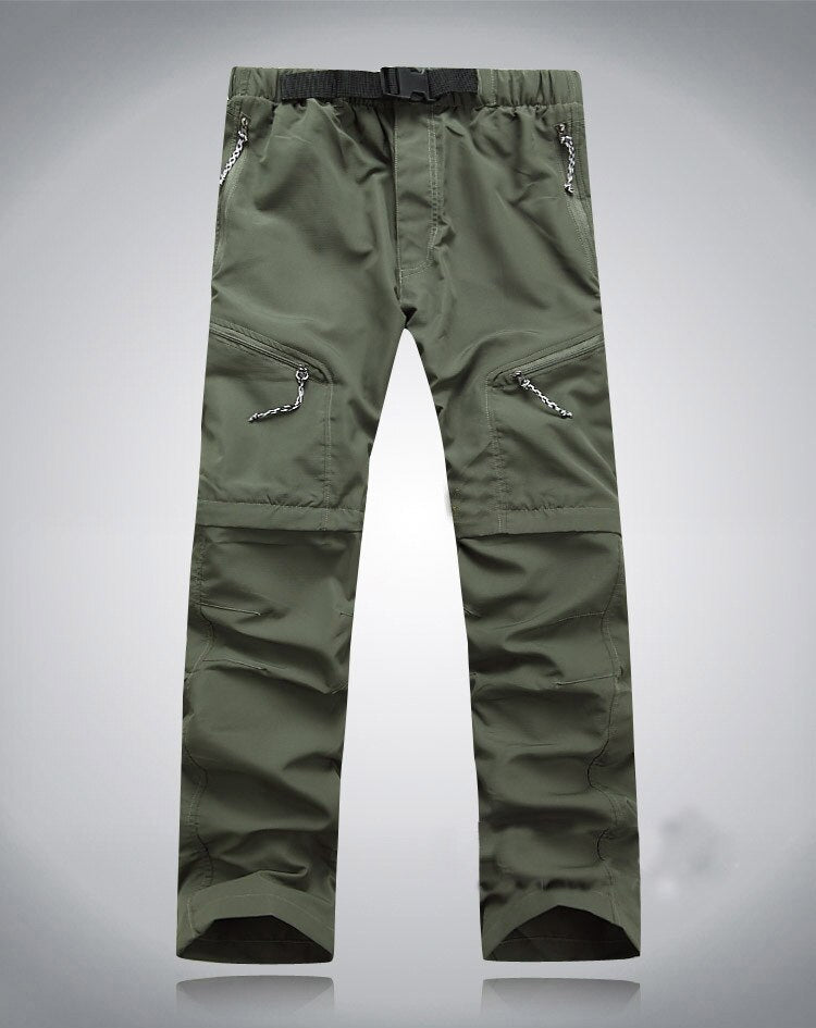 Flexible Outdoor Zip-Off Cargo Pants for Men - Noah-Army Green-S-State of Style